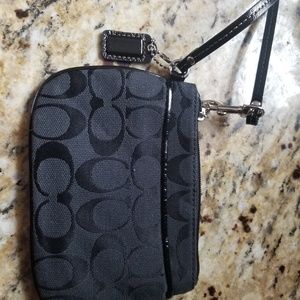 Coach black wristlet